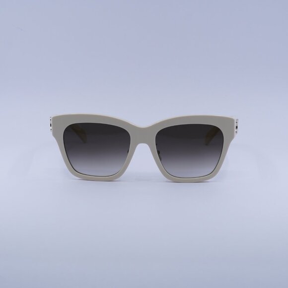 Celine CL40253F 25F TRIOMPHE Sunglasses Cream Square Frame, Brown Lenses - Picture 3 of 11